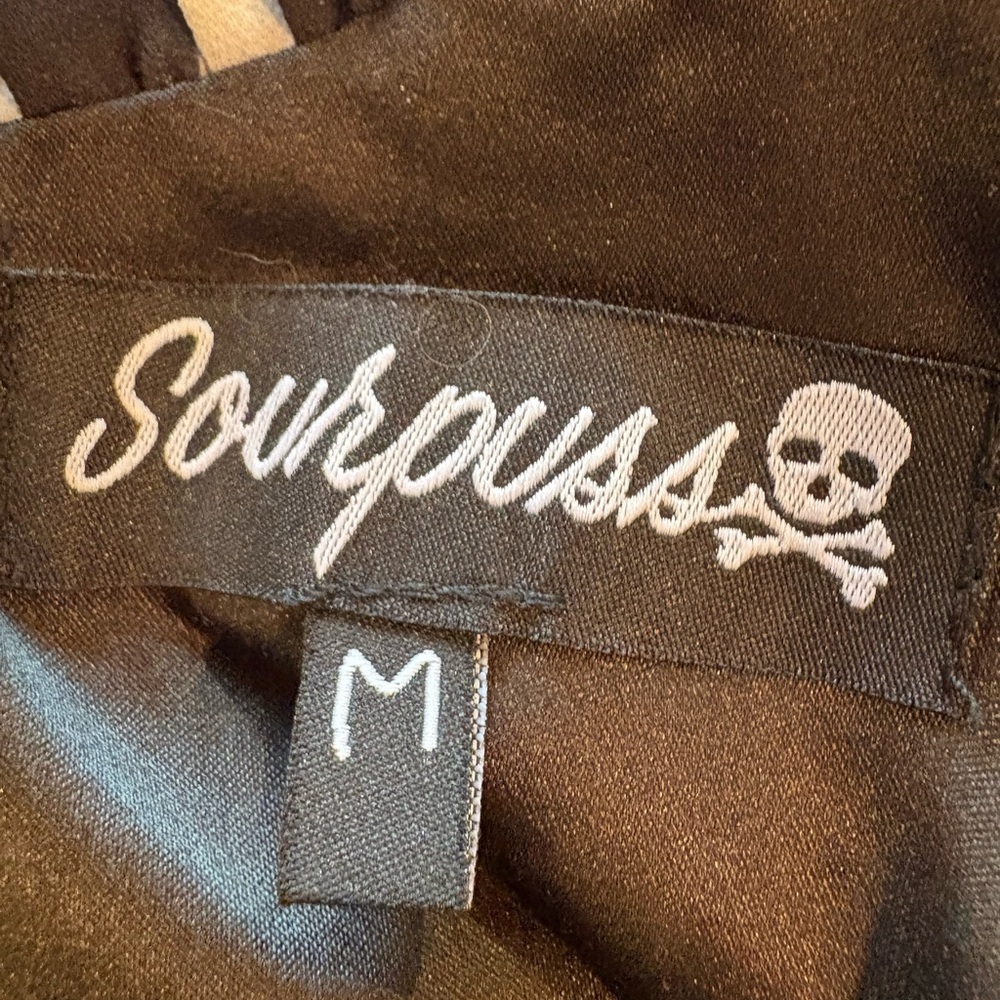 Sourpuss Black & White Striped Hi Lo Dress - Picture 2 of 3